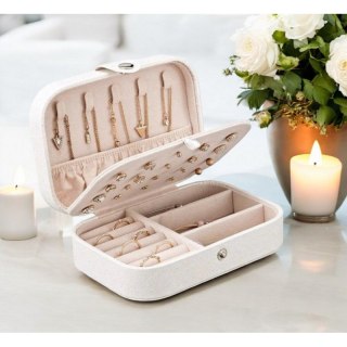 Szkatułka na biżuterię, etui, organizer, pudełko białe PD160B