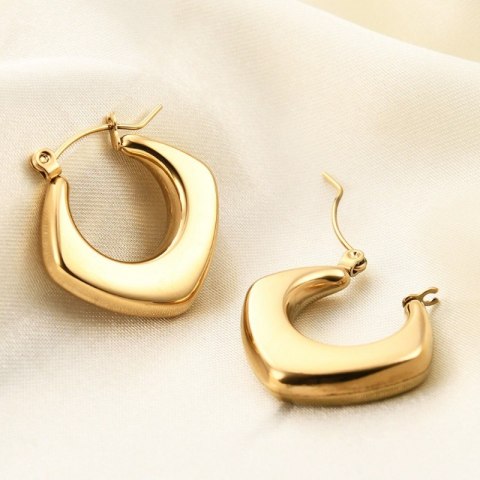 Kolczyki ze stali szlachetnej platerowane 14k złotem, KOŁA geometryczne KST3320