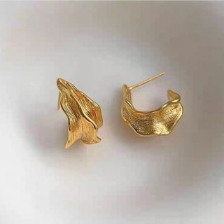 Kolczyki wiszące srebro platerowane 14k złotem, srebro S925 KST3392