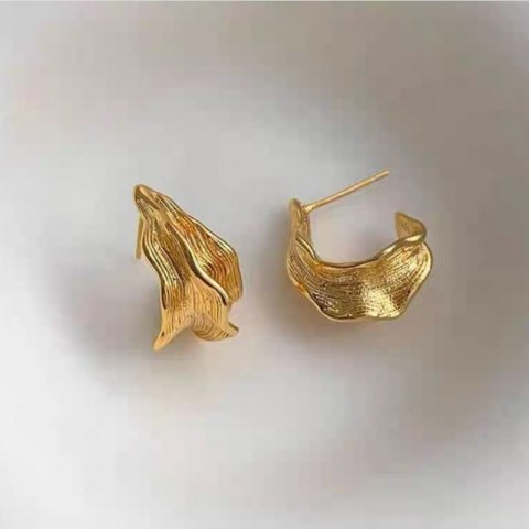 Kolczyki wiszące srebro platerowane 14k złotem, srebro S925 KST3392