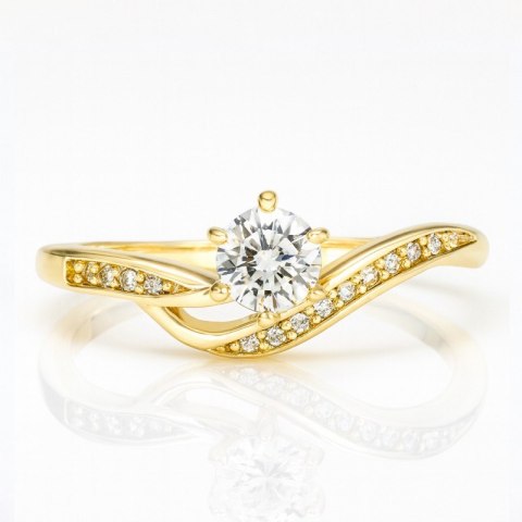 Pierścionek pozłacany stal chirurgiczna platerowana złotem PST958, Rozmiar pierścionków: US6 EU11