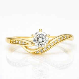 Pierścionek pozłacany stal chirurgiczna platerowana złotem PST958, Rozmiar pierścionków: US8 EU17